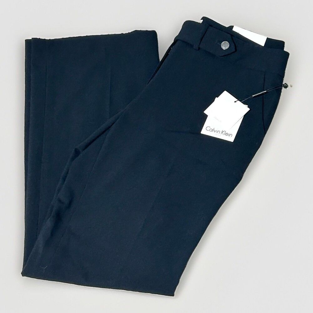 NWT Calvin Klein Women's Classic Fit Career Suit Pants Navy Blue Size 6 Straight